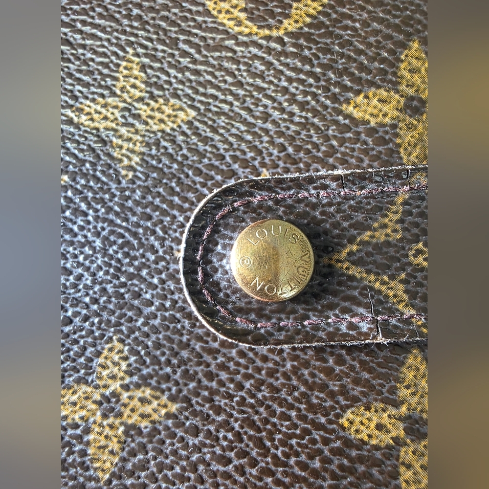 Vntg Louis Vuitton Monogram Compact Bifold Zip Wallet Made in Spain Brown Canvas - Picture 5 of 12